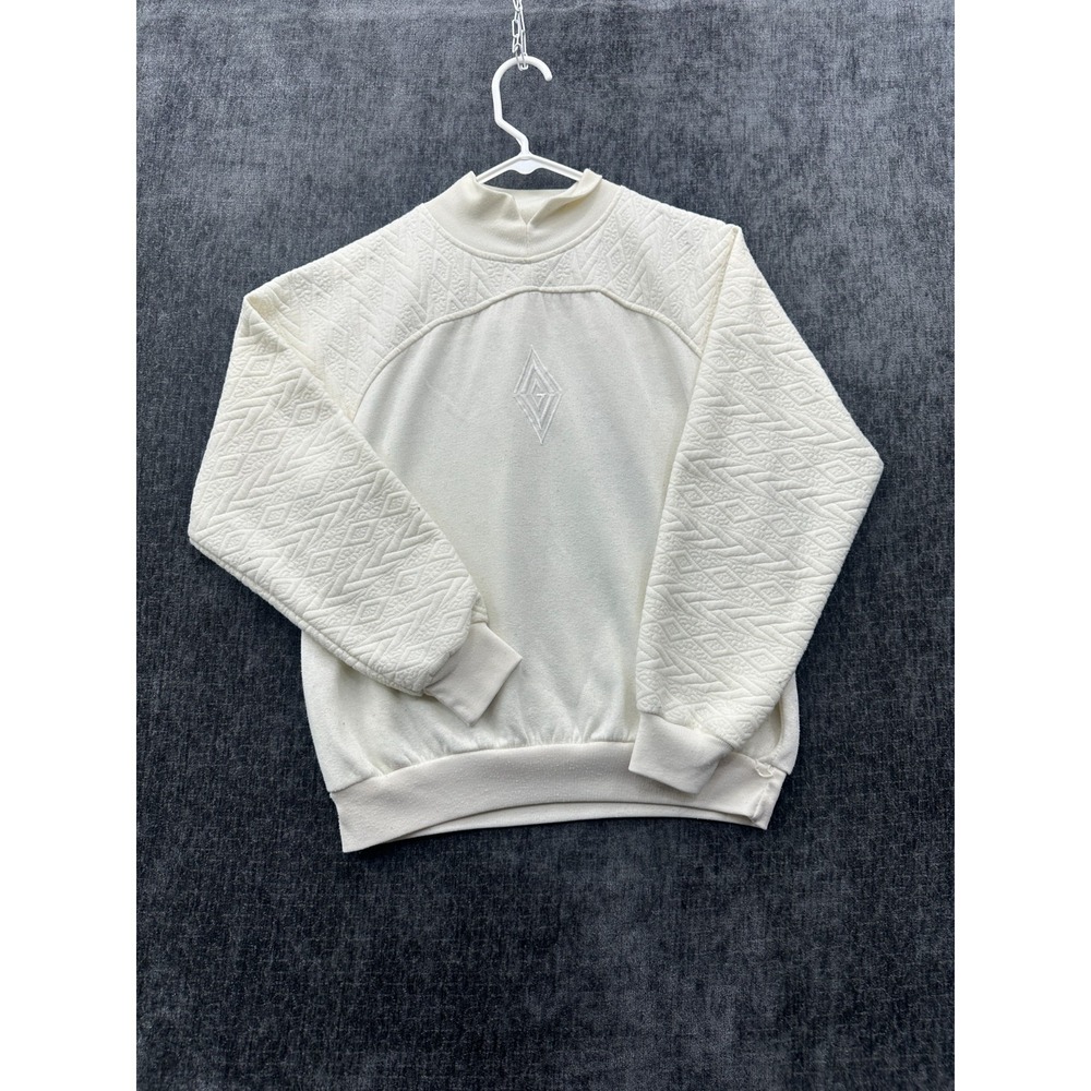 Vintage Choices From Gitano Sweatshirt‎ Womens Small Beige Textured Fleece Lines